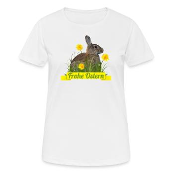 Frohe Ostern Osterhase - Frauen T-Shirt atmungsaktiv - Weiß - Vorne - AI Model Female 172 dark (172cm)
