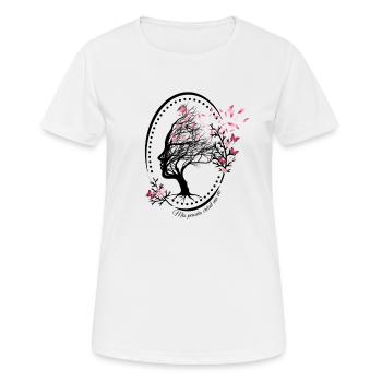 tree-bound thoughts - Women's Breathable T-Shirt - white - Front - AI Model Female 172 dark (172cm)