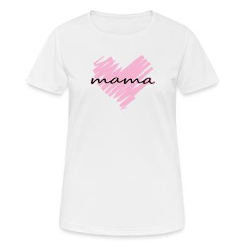 Mama Herz - Frauen T-Shirt atmungsaktiv - Weiß - Vorne - AI Model Female 172 dark (172cm)