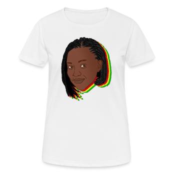 Weibliches Gesicht - Frauen T-Shirt atmungsaktiv - Weiß - Vorne - AI Model Female 172 dark (172cm)