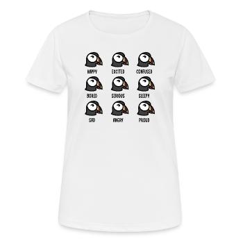 Papageitaucher Emotionen Papageientaucher Puffin - Frauen T-Shirt atmungsaktiv - Weiß - Vorne - AI Model Female 172 dark (172cm)