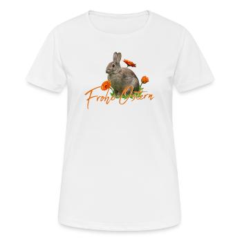 Frohe Ostern Osterhase - Frauen T-Shirt atmungsaktiv - Weiß - Vorne - AI Model Female 172 dark (172cm)