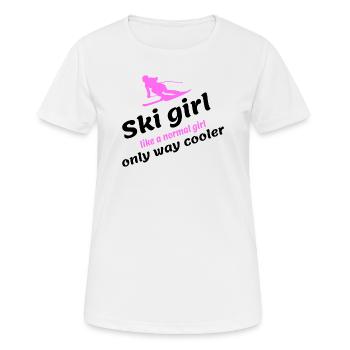 Fille de ski - T-shirt respirant Femme - blanc - Devant - AI Model Female 172 dark (172cm)