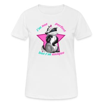 Blaireau - T-shirt respirant Femme - blanc - Devant - AI Model Female 172 dark (172cm)