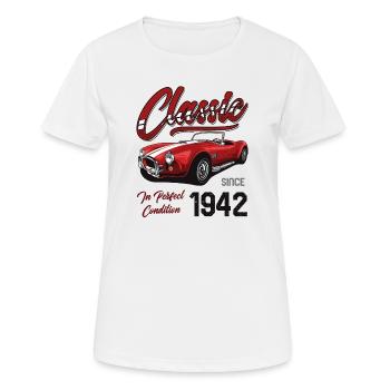 Je ne suis pas vieux Je suis une voiture classique vintage née en 1942 - T-shirt respirant Femme - blanc - Devant - AI Model Female 172 dark (172cm)