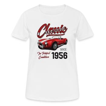 Je ne suis pas vieux Je suis une voiture classique vintage née en 1956 - T-shirt respirant Femme - blanc - Devant - AI Model Female 172 dark (172cm)