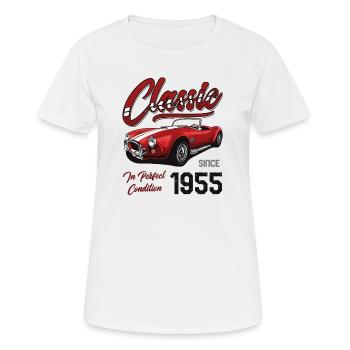 Je ne suis pas vieux Je suis une voiture classique vintage née en 1955 - T-shirt respirant Femme - blanc - Devant - AI Model Female 172 dark (172cm)
