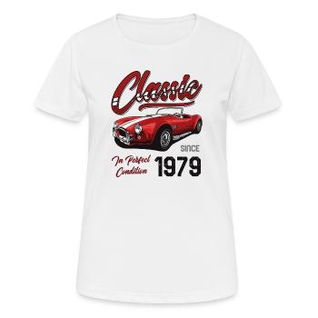Je ne suis pas vieux Je suis une voiture classique vintage née en 1979 - T-shirt respirant Femme - blanc - Devant - AI Model Female 172 dark (172cm)