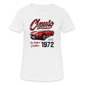 Je ne suis pas vieux Je suis une voiture classique vintage née en 1972 - T-shirt respirant Femme - blanc - Devant - AI Model Female 172 dark (172cm)