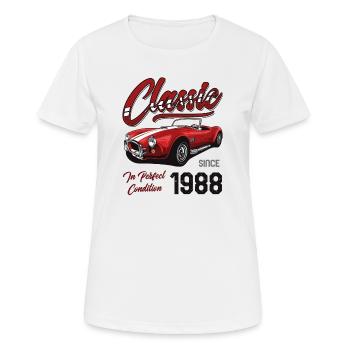 Je ne suis pas vieux Je suis une voiture classique vintage née en 1988 - T-shirt respirant Femme - blanc - Devant - AI Model Female 172 dark (172cm)