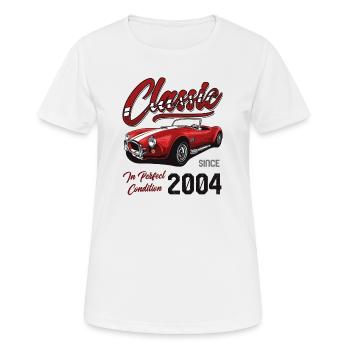 Je ne suis pas vieux Je suis une voiture classique vintage née en 2004 - T-shirt respirant Femme - blanc - Devant - AI Model Female 172 dark (172cm)