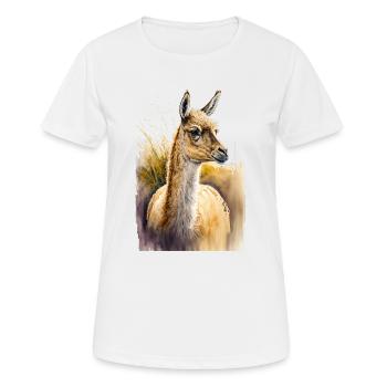 Aquarelle d’alpaga - T-shirt respirant Femme - blanc - Devant - AI Model Female 172 dark (172cm)