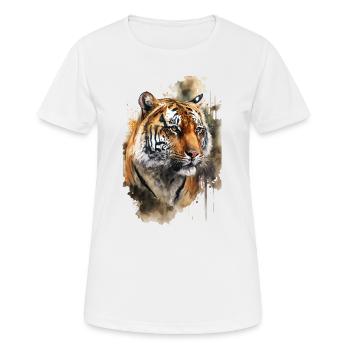 Aquarelle de tigre - T-shirt respirant Femme - blanc - Devant - AI Model Female 172 dark (172cm)