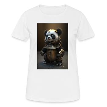 Panda Metal Cool Mechanic Iron Fantasy Animal Cute - Women's Breathable T-Shirt - white - Front - AI Model Female 172 dark (172cm)