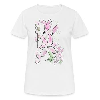 Des fleurs - T-shirt respirant Femme - blanc - Devant - AI Model Female 172 dark (172cm)