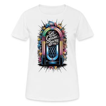 JukeBox - Hol dir deinen Groove zurück - Frauen T-Shirt atmungsaktiv - Weiß - Vorne - AI Model Female 172 dark (172cm)