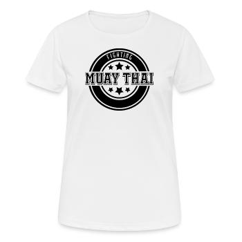 Muay Thai - Women's Breathable T-Shirt - white - Front - AI Model Female 172 dark (172cm)