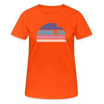 Sturz ins Nichts - Frauen T-Shirt atmungsaktiv - Neonorange - Vorne - AI Model Female 172 dark (172cm)