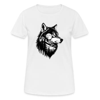 Black Wolf Wolf Portrait. Wolf design - Women's Breathable T-Shirt - white - Front - AI Model Female 172 dark (172cm)