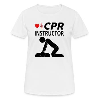 CPR INSTRUCTOR - Frauen T-Shirt atmungsaktiv - Weiß - Vorne - AI Model Female 172 dark (172cm)