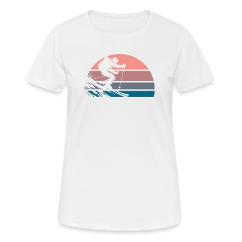 Powerdertag - Frauen T-Shirt atmungsaktiv - Weiß - Vorne - AI Model Female 172 dark (172cm)