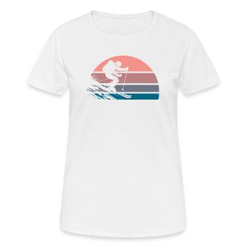 Powderday - Frauen T-Shirt atmungsaktiv - Weiß - Vorne - AI Model Female 172 dark (172cm)