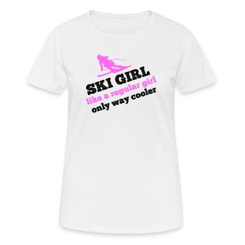 Fille de ski - T-shirt respirant Femme - blanc - Devant - AI Model Female 172 dark (172cm)
