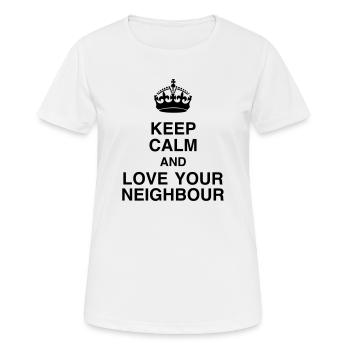 Nachbar / Nachbarschaft / Nachbarin / Haus - Frauen T-Shirt atmungsaktiv - Weiß - Vorne - AI Model Female 172 dark (172cm)
