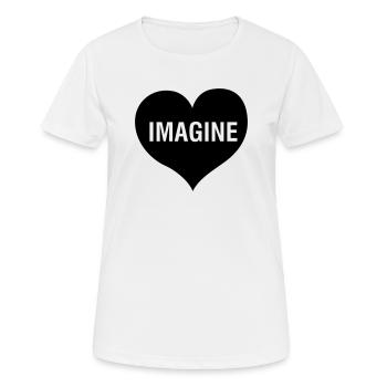 IMAGINE LOVE - Women's Breathable T-Shirt - white - Front - AI Model Female 172 dark (172cm)