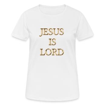 Jésus est Seigneur, Christ, Foi, Bible - T-shirt respirant Femme - blanc - Devant - AI Model Female 172 dark (172cm)