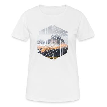 Hexagone des Dolomites des Trois-Pics - T-shirt respirant Femme - blanc - Devant - AI Model Female 172 dark (172cm)
