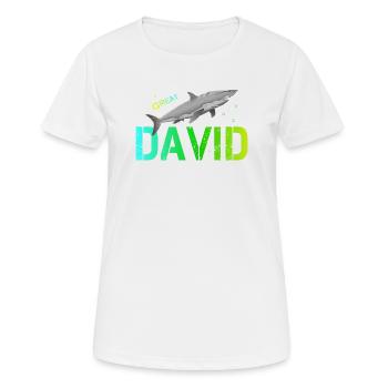 David - Frauen T-Shirt atmungsaktiv - Weiß - Vorne - AI Model Female 172 dark (172cm)