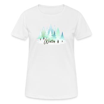 Paysage hivernal Sapins des neiges - T-shirt respirant Femme - blanc - Devant - AI Model Female 172 dark (172cm)