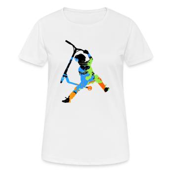 trottinette freestyle - T-shirt respirant Femme - blanc - Devant - AI Model Female 172 dark (172cm)
