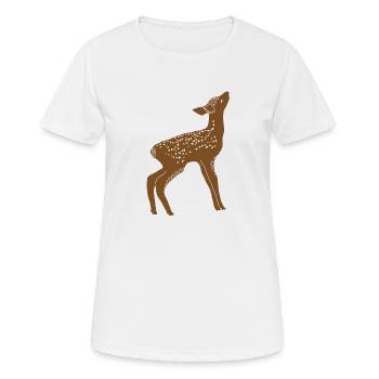Roe deer - Women's Breathable T-Shirt - white - Front - AI Model Female 172 dark (172cm)
