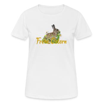 Frohe Ostern Osterhase - Frauen T-Shirt atmungsaktiv - Weiß - Vorne - AI Model Female 172 dark (172cm)