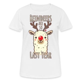 Lama Alpaka Weihnachten Spruch - Frauen T-Shirt atmungsaktiv - Weiß - Vorne - AI Model Female 172 dark (172cm)