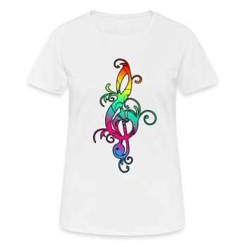 Sheet Music Bunt Sheet Music Hippie Music Festival - Women's Breathable T-Shirt - white - Front - AI Model Female 172 dark (172cm)