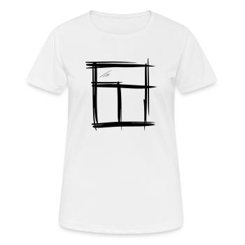 Fenster, handgezeichnet, Bleistiftzeichnung - Frauen T-Shirt atmungsaktiv - Weiß - Vorne - AI Model Female 172 dark (172cm)