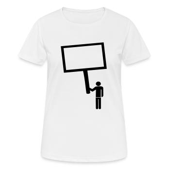 Text - Nachricht - Protest - Frauen T-Shirt atmungsaktiv - Weiß - Vorne - AI Model Female 172 dark (172cm)