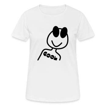 COOL stick figure - Women's Breathable T-Shirt - white - Front - AI Model Female 172 dark (172cm)