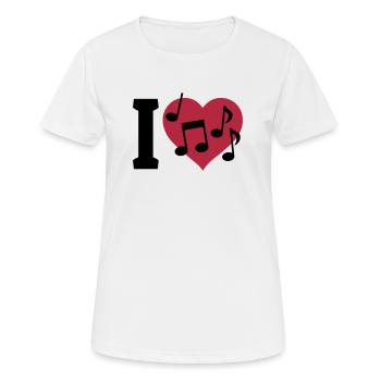 I love Music - Frauen T-Shirt atmungsaktiv - Weiß - Vorne - AI Model Female 172 dark (172cm)