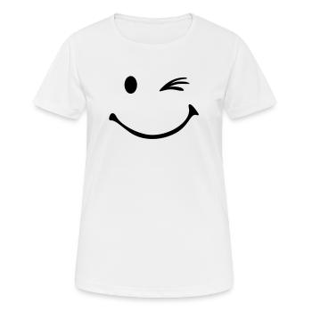 Smiley - Frauen T-Shirt atmungsaktiv - Weiß - Vorne - AI Model Female 172 dark (172cm)