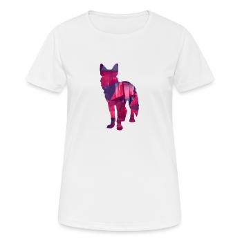 Dog low poly - Dogs Low Poly Design - Women's Breathable T-Shirt - white - Front - AI Model Female 172 dark (172cm)