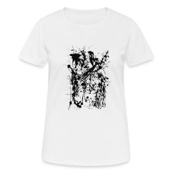 Abstrakt - Frauen T-Shirt atmungsaktiv - Weiß - Vorne - AI Model Female 172 dark (172cm)