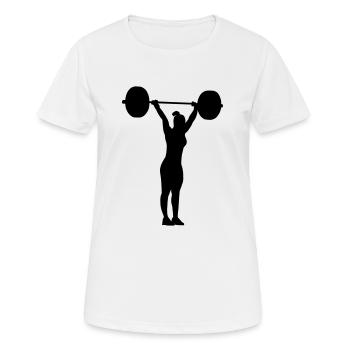 Stoßen Endposition Frau - Frauen T-Shirt atmungsaktiv - Weiß - Vorne - AI Model Female 172 dark (172cm)
