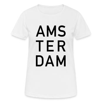 Amsterdam - Frauen T-Shirt atmungsaktiv - Weiß - Vorne - AI Model Female 172 dark (172cm)