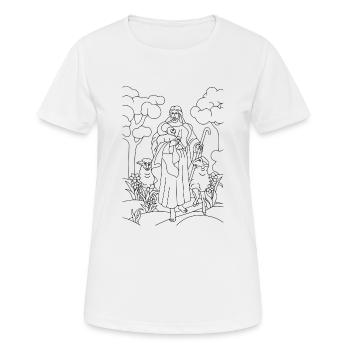 Collection christianisme - T-shirt respirant Femme - blanc - Devant - AI Model Female 172 dark (172cm)