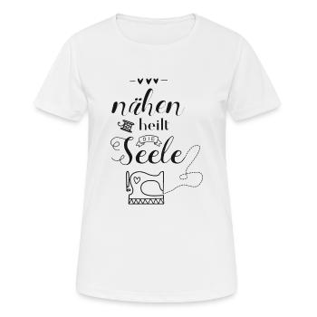 La couture guérit l'âme - T-shirt respirant Femme - blanc - Devant - AI Model Female 172 dark (172cm)