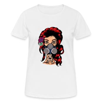 Femme rousse poilue avec - T-shirt respirant Femme - blanc - Devant - AI Model Female 172 dark (172cm)